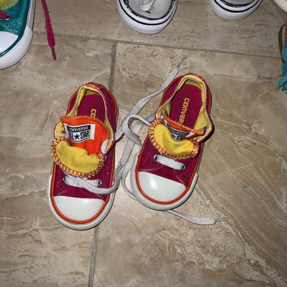 Pink orange yellow vans 5 5c